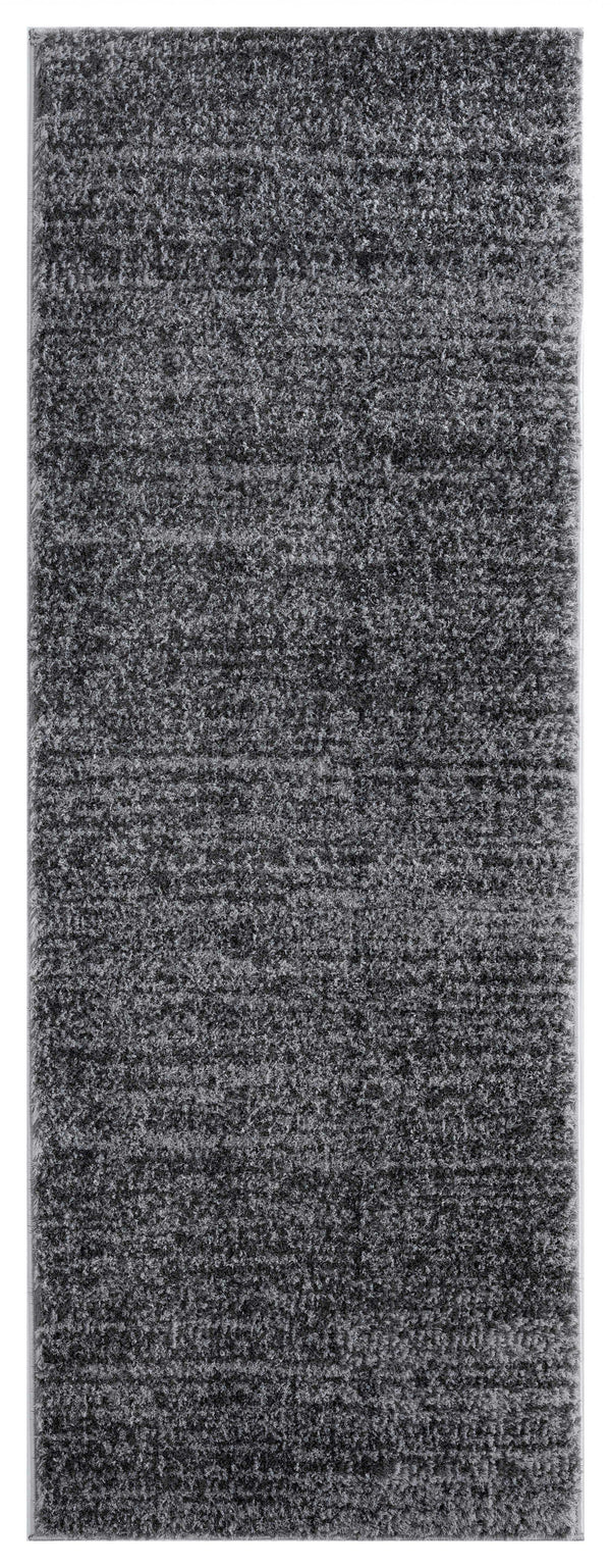 Rugs Vintage Rugs 31" x 86" x 1.2" Smoke Microfiber Polyester Runner Rug 1699 HomeRoots