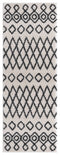 Rugs Vintage Rugs 31" x 86" x 1.2" White Microfiber Polyester Runner Rug 1543 HomeRoots