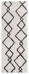 Rugs Vintage Rugs 31" x 86" x 1.2" White Microfiber Polyester Runner Rug 1561 HomeRoots