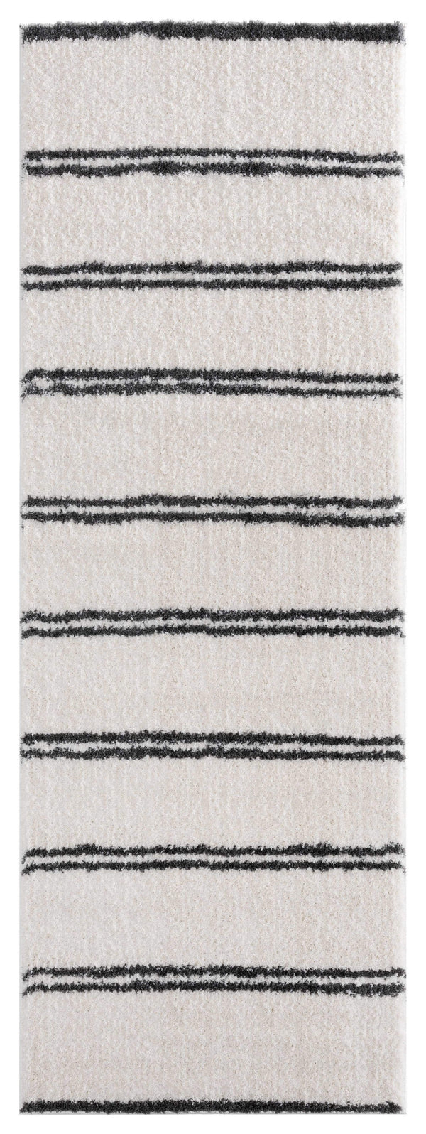 Rugs Vintage Rugs 31" x 86" x 1.2" White Microfiber Polyester Runner Rug 1579 HomeRoots