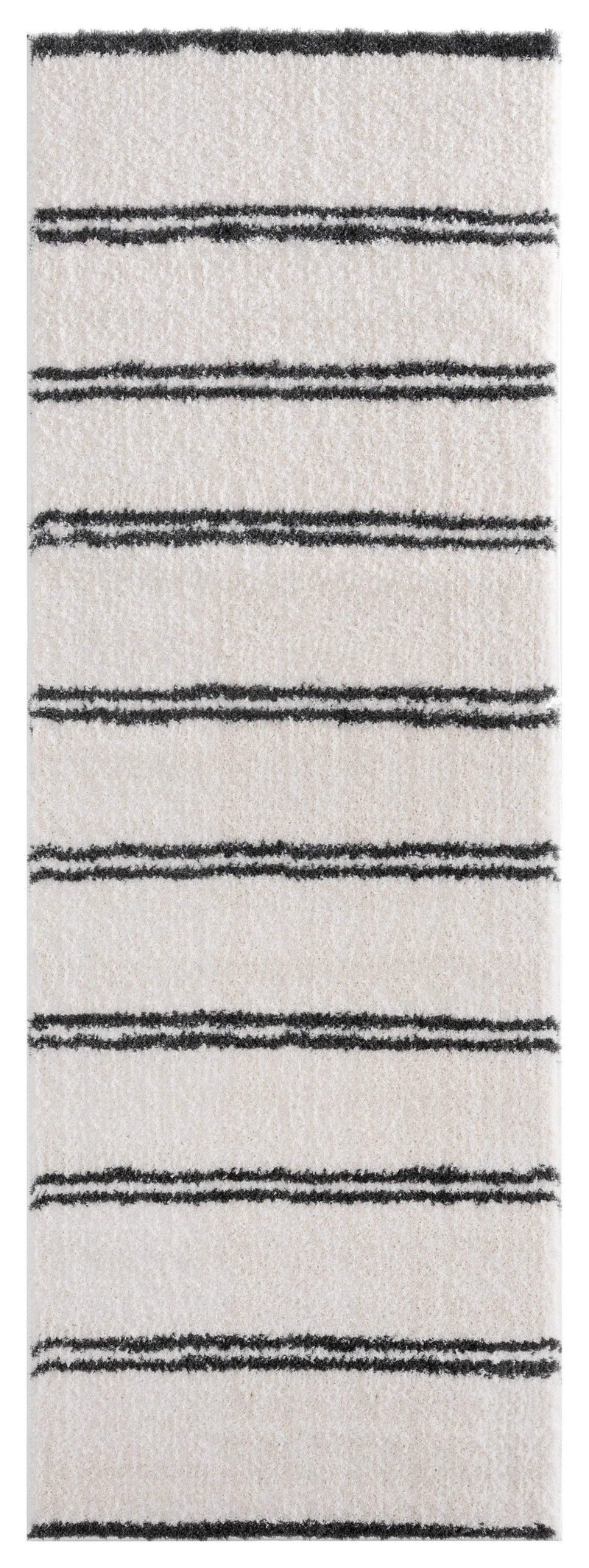 Rugs Vintage Rugs 31" x 86" x 1.2" White Microfiber Polyester Runner Rug 1579 HomeRoots