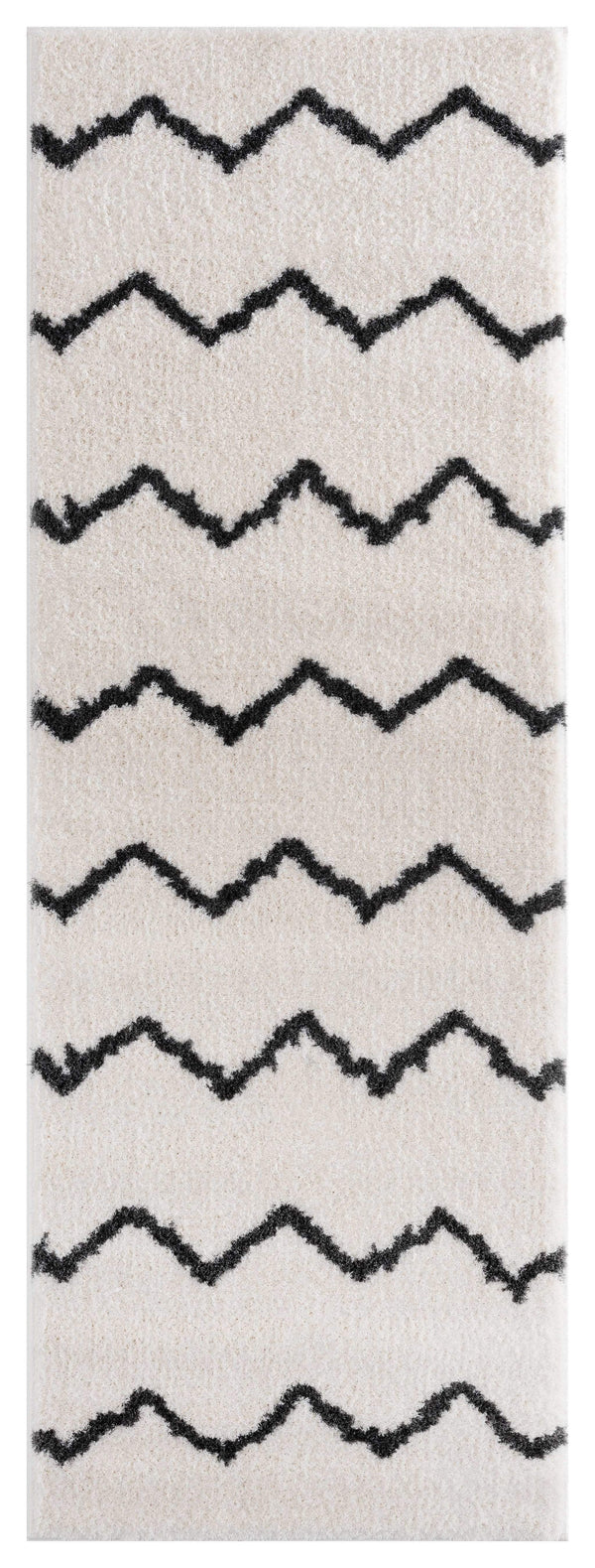 Rugs Vintage Rugs 31" x 86" x 1.2" White Microfiber Polyester Runner Rug 1609 HomeRoots