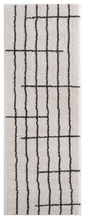 Rugs Vintage Rugs 31" x 86" x 1.2" White Microfiber Polyester Runner Rug 1675 HomeRoots