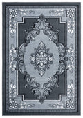 Rugs Vintage Rugs 63" x 90" x 0.53" Grey Olefin/Polypropylene Area Rug 7360 HomeRoots