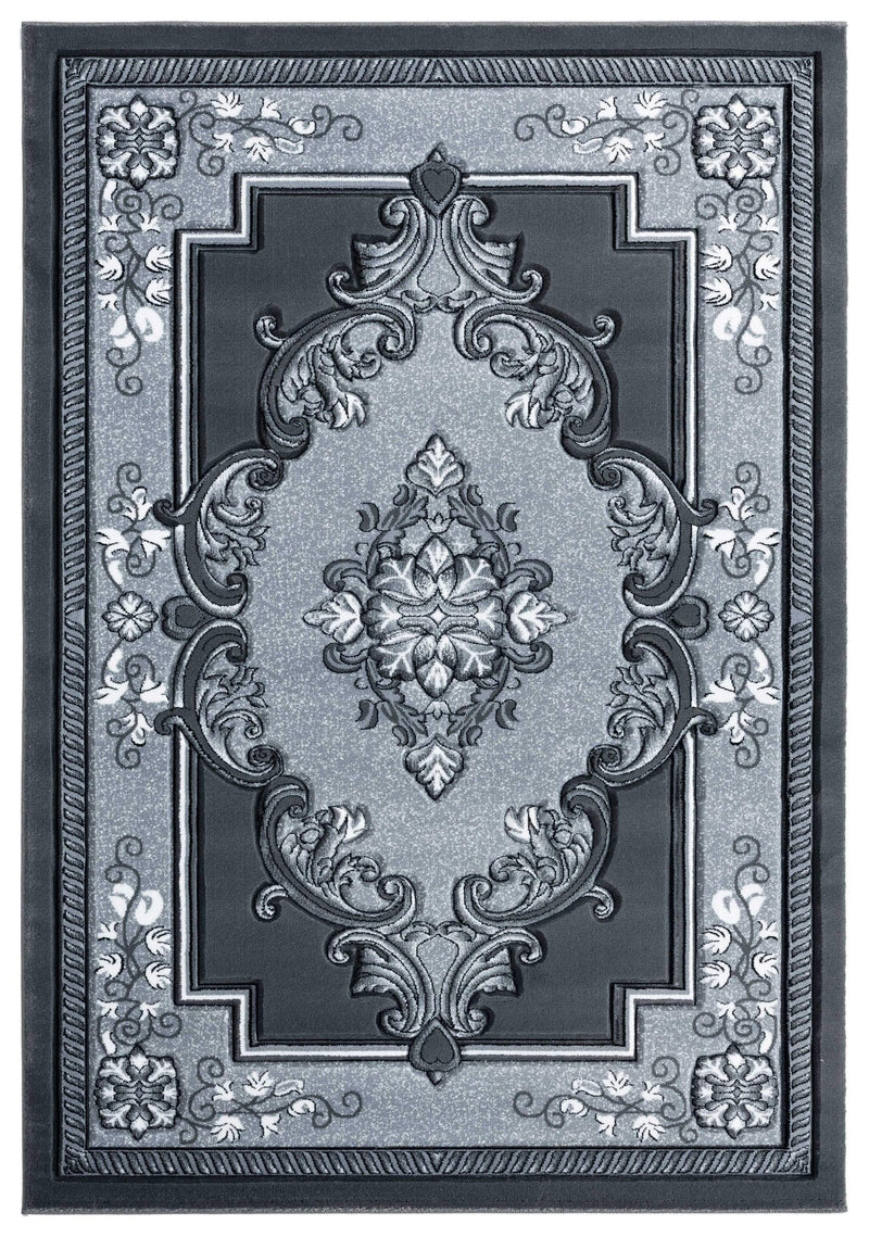 Rugs Vintage Rugs 63" x 90" x 0.53" Grey Olefin/Polypropylene Area Rug 7360 HomeRoots