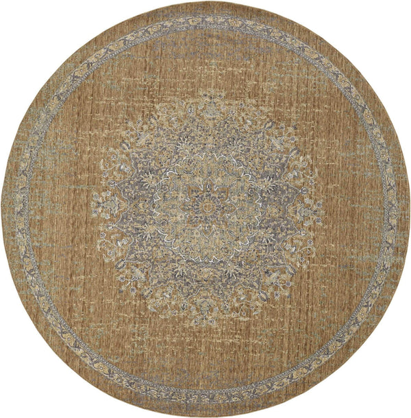 Rugs Vintage Rugs - 91" X 130" X 0.'5" Coffee Wool Rug HomeRoots