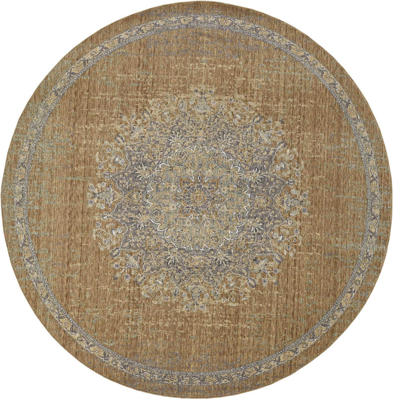 Rugs Vintage Rugs - 91" X 130" X 0.'5" Coffee Wool Rug HomeRoots