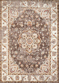 Rugs Vintage Rugs 94" x 126" x 0.39" Taupe Olefin Oversize Rug 7114 HomeRoots