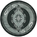Rugs Vintage Rugs 94" x 94" x 0.53" Grey Olefin/Polypropylene Round Rug 7361 HomeRoots