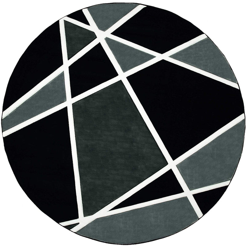 Rugs Vintage Rugs 94" x 94" x 0.53" Grey Olefin/Polypropylene Round Rug 7367 HomeRoots