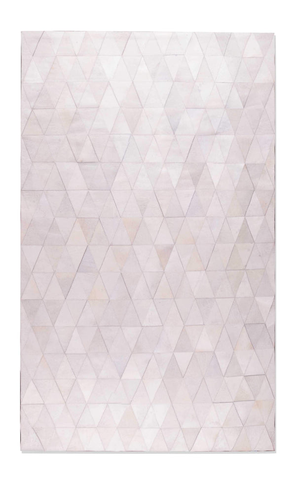 Rugs White Area Rug - 60" x 96" Off White Mosaic, Natural Stitched, Cowhide - Area Rug HomeRoots