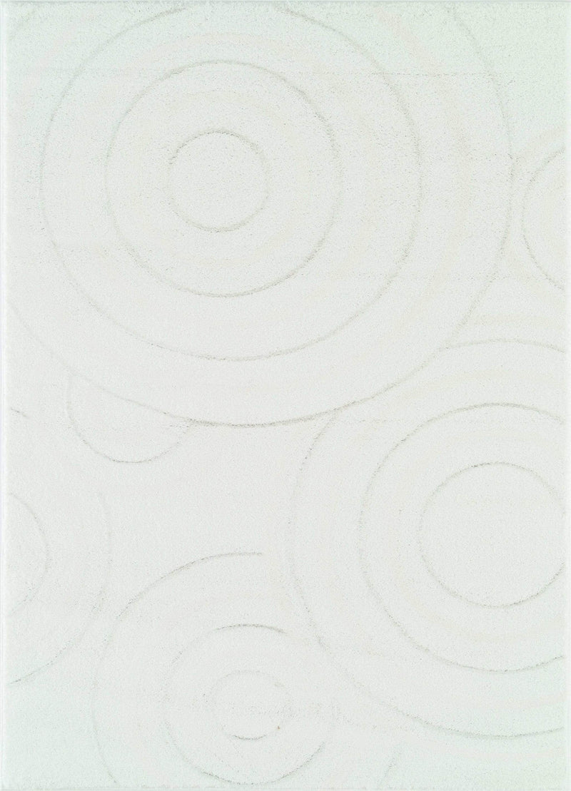 Rugs White Area Rug - 63" x 90" x 0.79" White Polyester/Olefin Area Rug HomeRoots