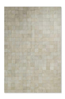 Rugs White Area Rug - 96" x 120" Off White, 4" Square Patches, Cowhide - Area Rug HomeRoots