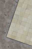 Rugs White Area Rug - 96" x 120" Off White, 4" Square Patches, Cowhide - Area Rug HomeRoots
