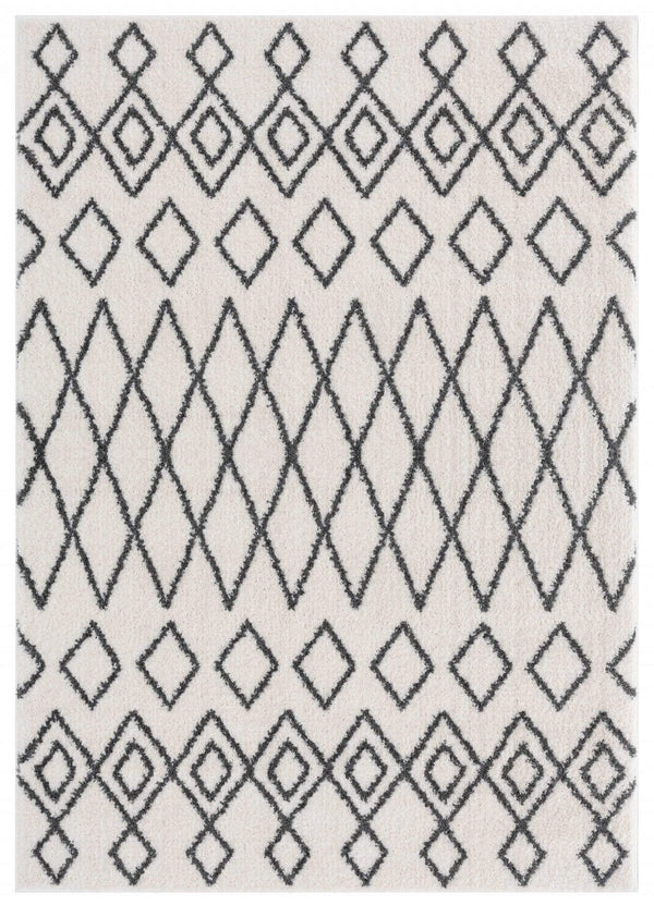 Rugs White Rug 23" x 36" x 1.2" White Microfiber Polyester Accent Rug 1542 HomeRoots