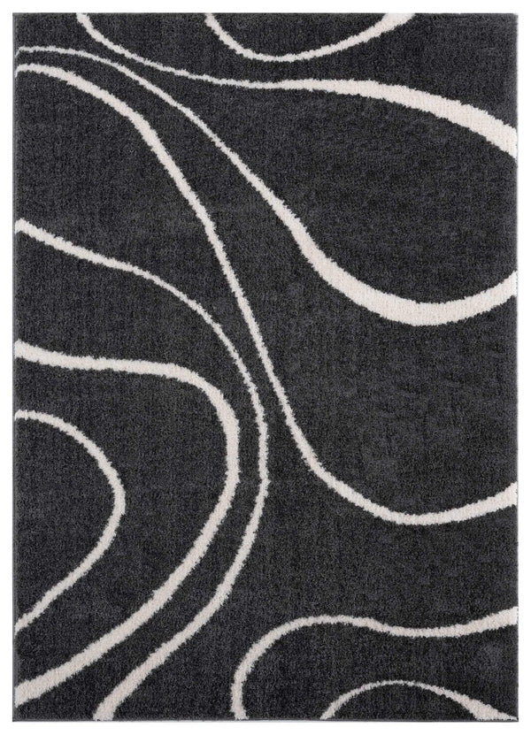 Rugs White Rug 23" x 36" x 1.2" White Microfiber Polyester Accent Rug 1656 HomeRoots