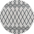 Rugs White Rug 94" x 94" x 1.2" White Microfiber Polyester Round Rug 1546 HomeRoots