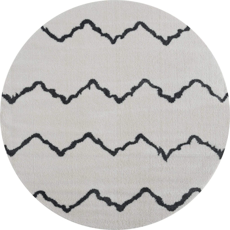 Rugs White Rug 94" x 94" x 1.2" White Microfiber Polyester Round Rug 1612 HomeRoots