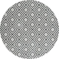 Rugs White Rug - 94" x 94" x 1.2" White Microfiber Polyester Round Rug HomeRoots
