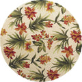 Rugs Wool Rugs 5'6" Round Wool Ivory Area Rug 9745 HomeRoots