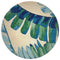 Rugs Wool Rugs 5'6" Round Wool Ivory/Blue Area Rug 9747 HomeRoots