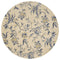 Rugs Wool Rugs 5'6" Round Wool Ivory/Blue Area Rug 9748 HomeRoots