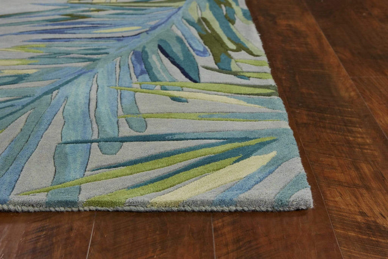 Rugs Wool Rugs - 8'6" x 11'6" Wool Grey/Blue Area Rug HomeRoots