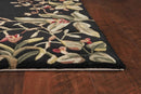 Rugs Wool Rugs - 8' x 11' Wool Black Area Rug HomeRoots