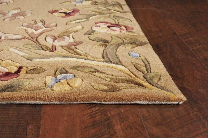 Rugs Wool Rugs - 8' x 11' Wool Gold Area Rug HomeRoots