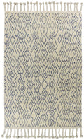Rugs Wool Rugs For Sale 5' x 8' Wool Ivory/Blue Area Rug 162 HomeRoots