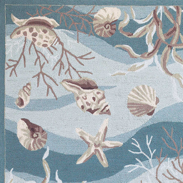 Rugs Woven Rug - 60" X 90" X 0.'25" Seafoam Polyester Rug HomeRoots