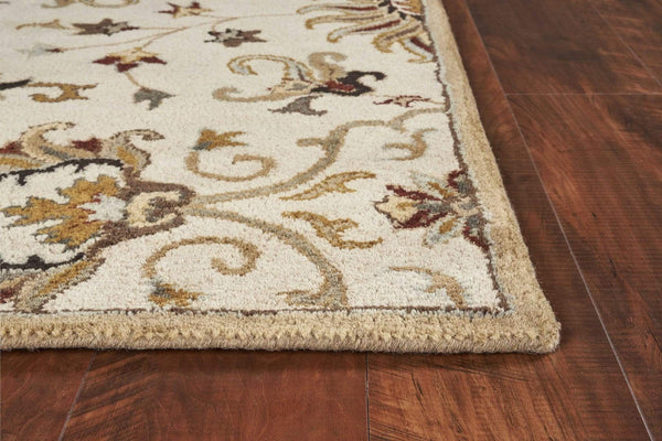 Rugs Woven Rug - 60" X 96" X 0.'5" Champagne Wool Rug HomeRoots