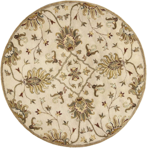 Rugs Woven Rug - 66" X 66" X 0.'5" Champagne Wool Rug HomeRoots