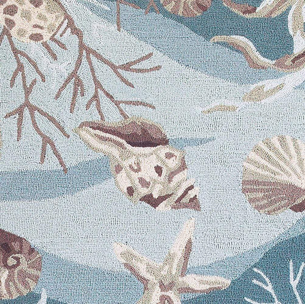 Rugs Woven Rug - 90" X 90" X 0.'25" Seafoam Polyester Rug HomeRoots