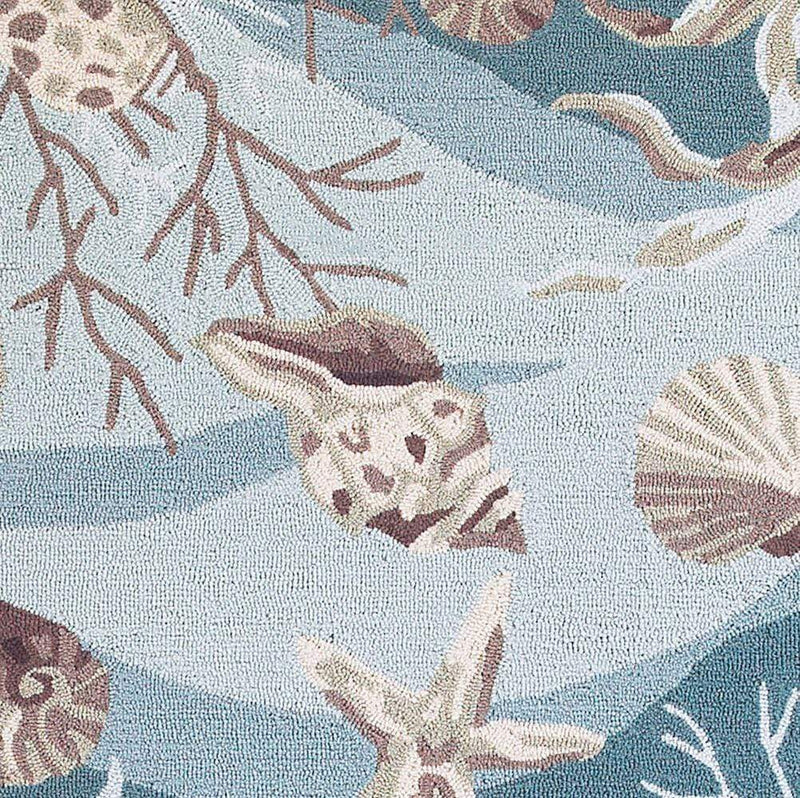 Rugs Woven Rug - 90" X 90" X 0.'25" Seafoam Polyester Rug HomeRoots