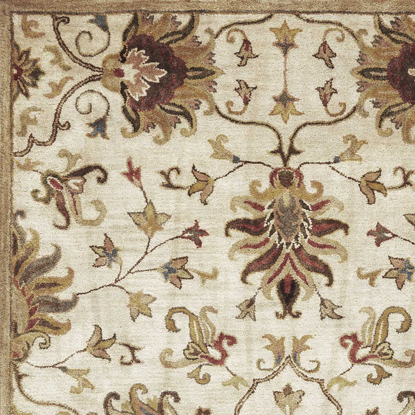 Rugs Woven Rug - 96" X 126" X 0.'5" Champagne Wool Rug HomeRoots