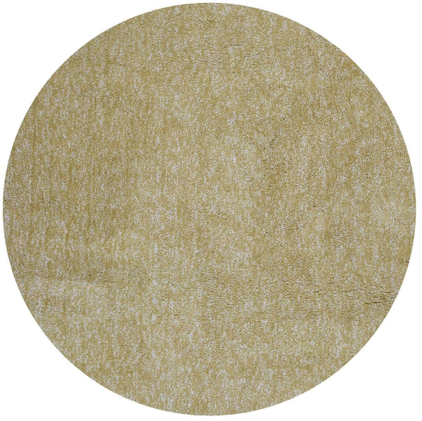 Rugs Yellow Area Rug - 8' Round Polyester Yellow Heather Area Rug HomeRoots