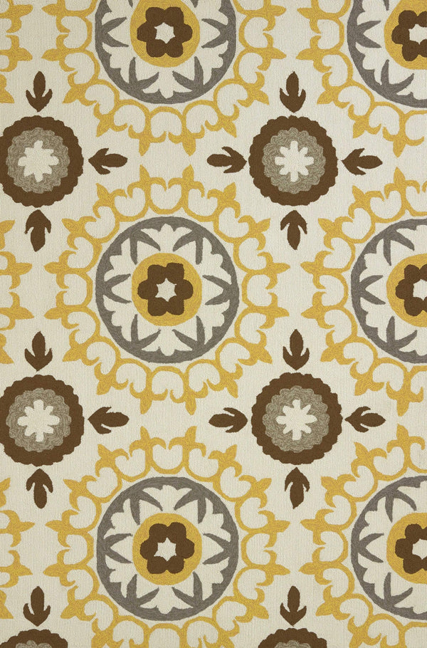 Rugs Yellow Rug - 22" x 36" x 0.47" Yellow Olefin Accent Rug HomeRoots