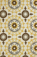 Rugs Yellow Rug - 60" x 90" x 0.47" Yellow Olefin Area Rug HomeRoots