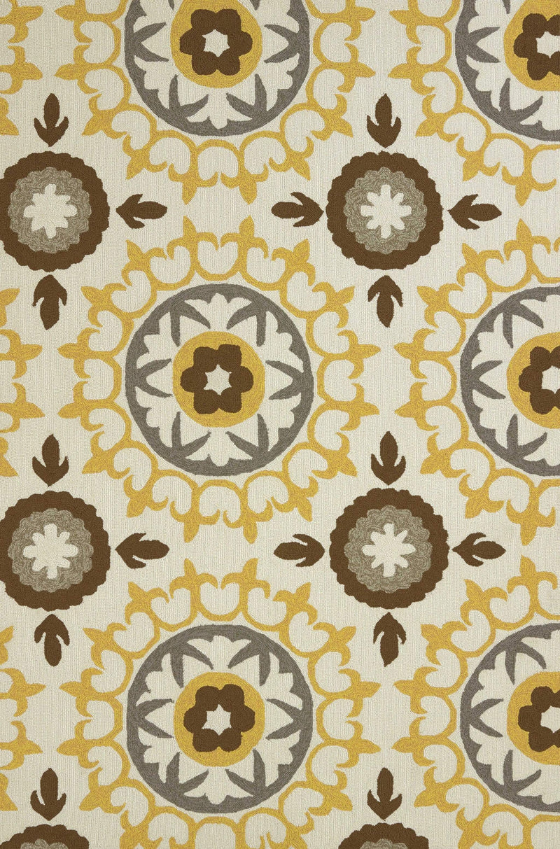 Rugs Yellow Rug - 60" x 90" x 0.47" Yellow Olefin Area Rug HomeRoots