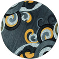 Rugs Yellow Rug - 94" x 94" x 0.53" Yellow Olefin/Polypropylene Round Rug HomeRoots