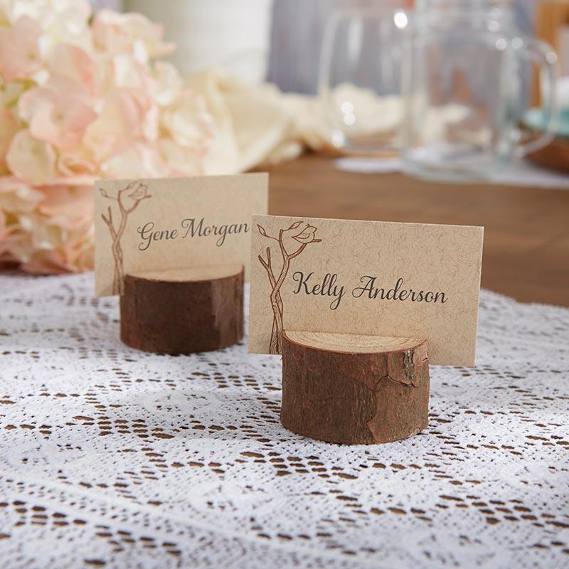 Rustic Real-Wood Place Card/Photo Holder (Set of 4)-Boy Wedding / Ring bearer-JadeMoghul Inc.