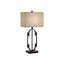 Rustically Charmed Solid Table Lamp, Bronze And Beige-Table & Desk Lamp-Bronze And Beige-Metal-JadeMoghul Inc.