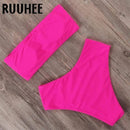 RUUHEE Bandage Bikini Swimwear Women Swimsuit High Waist Bikini Set 2021 Bathing Suit Push Up Maillot De Bain Femme Beachwear AExp