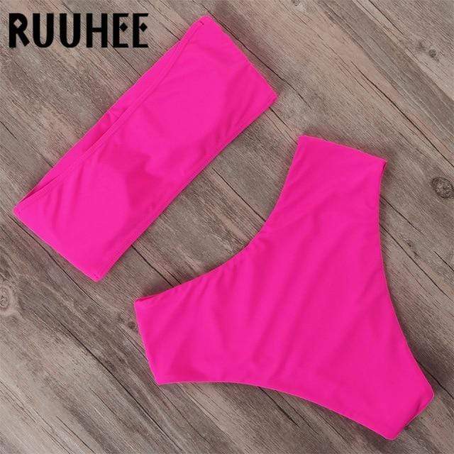 RUUHEE Bandage Bikini Swimwear Women Swimsuit High Waist Bikini Set 2021 Bathing Suit Push Up Maillot De Bain Femme Beachwear AExp