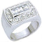 Men's Silver Band Rings S11931 Rhodium 925 Sterling Silver Ring with CZ