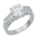 Silver Wedding Rings S14030 Rhodium 925 Sterling Silver Ring with CZ