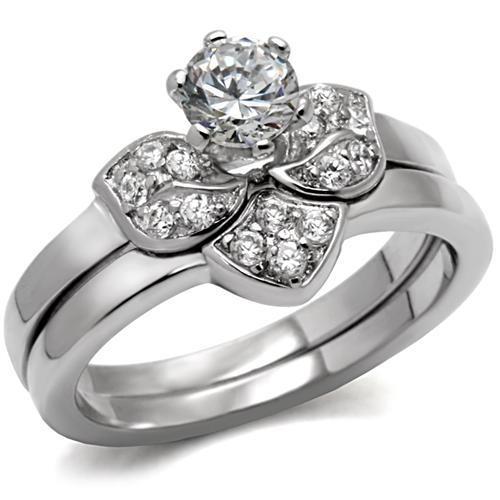 Sterling Silver Engagement Rings S44609 Rhodium 925 Sterling Silver Ring