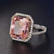 S925 Rings For Women Sterling Silver Pink Big Square Topaz Diamant Fine Jewelry Bridal Wedding Engagement Ring Luxury Bijoux AExp
