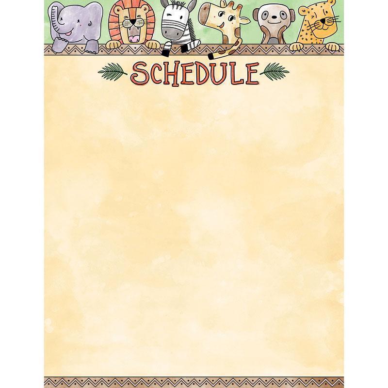 SAFARI FRIENDS SCHEDULE CHART-Learning Materials-JadeMoghul Inc.